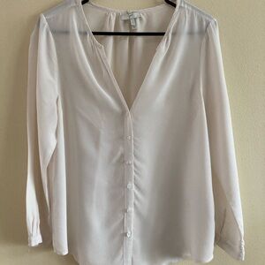 Joie Classic Cream Button-Up Blouse